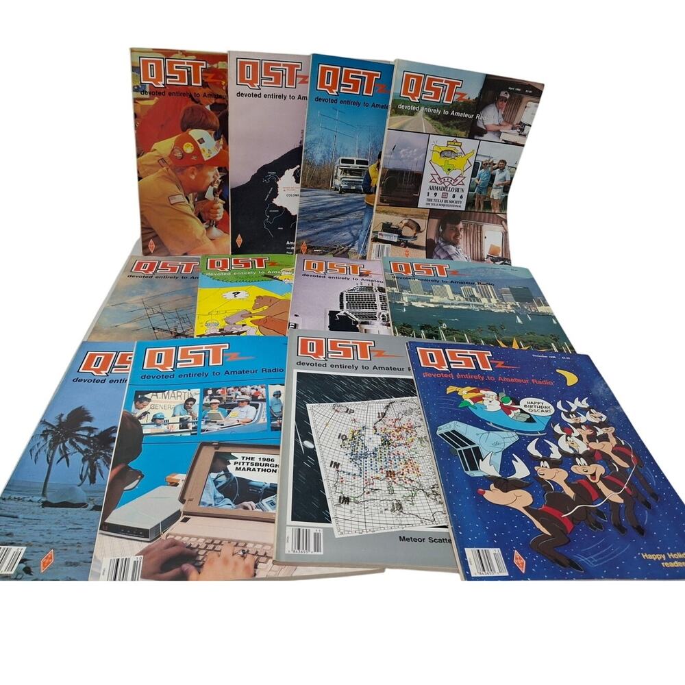Vintage 1986 QST National Assn Amateur Radio Magazine FULL Year 12 Issues